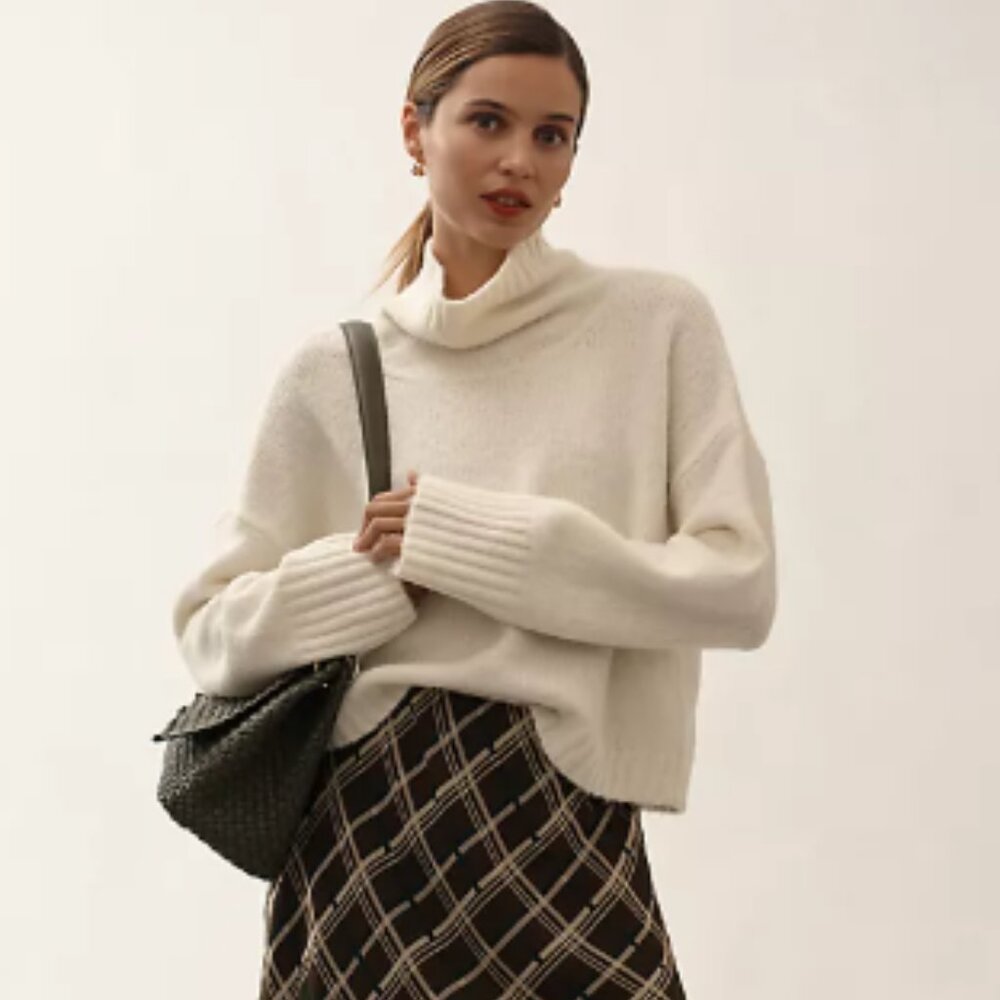 The Lennon Wide-Sleeve Turtleneck Sweater by Pilcro